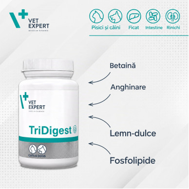 Tridigest Vet Expert – Supliment pentru Susținerea Sistemului Digestiv la Câini și Pisici – 40 Tablete